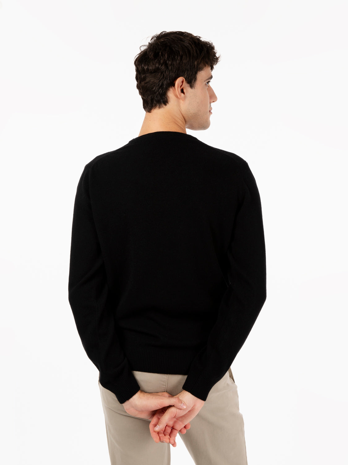 Maglione rasato girocollo nero