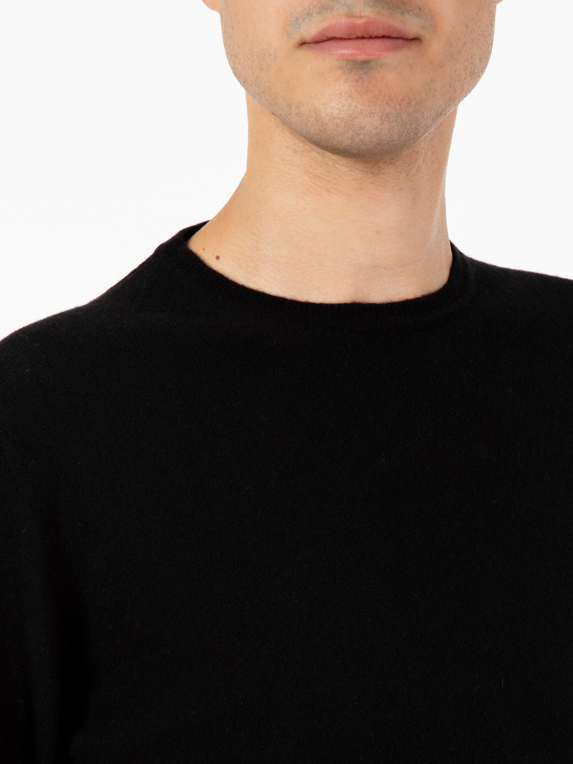 Maglione rasato girocollo nero