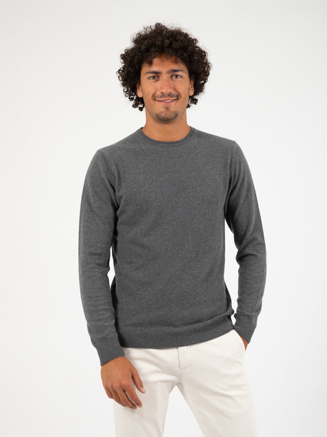 Graphite crew neck sweater