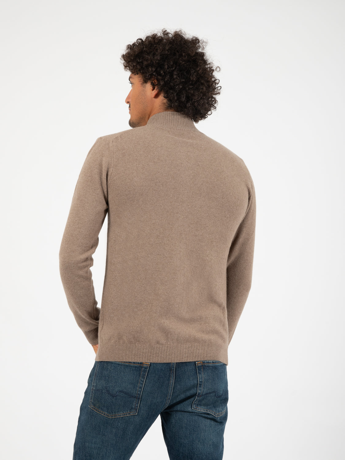 Sand zip-up sweater