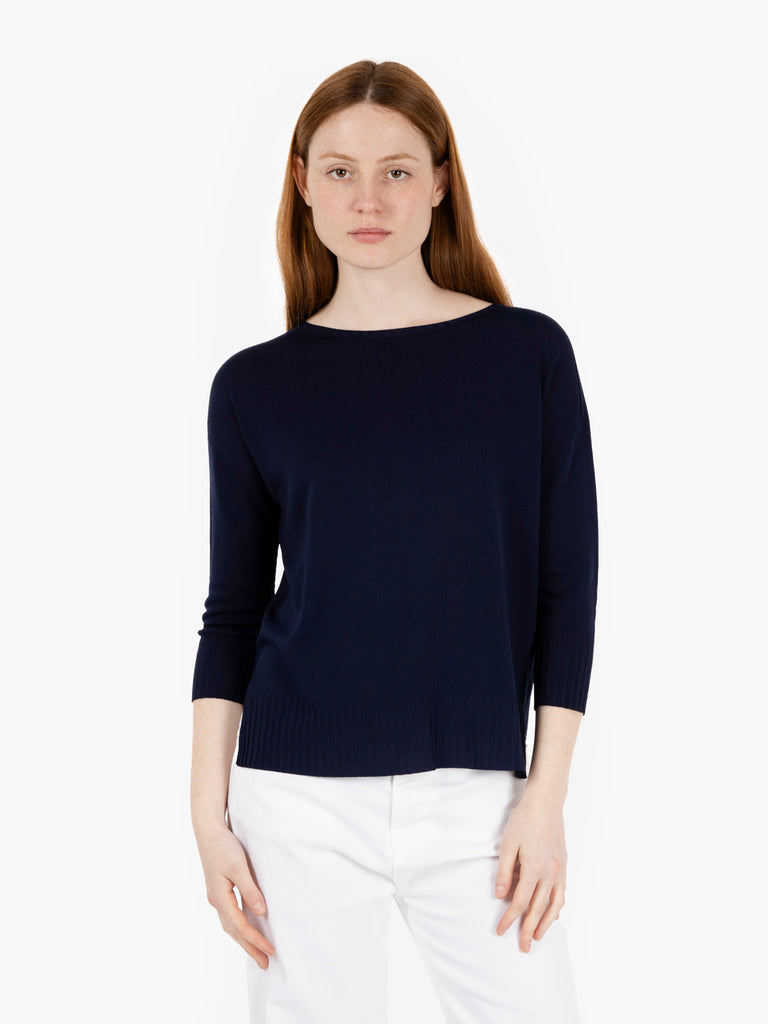 STIMM - Maglione a 3/4 in viscosa blu navy