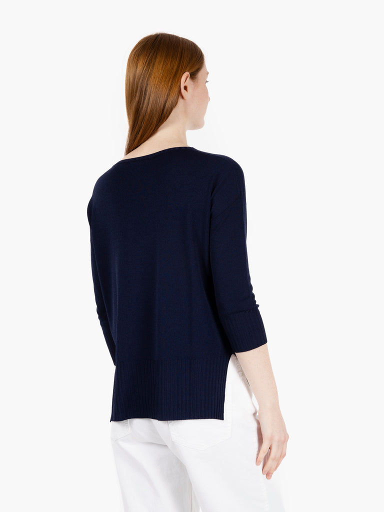 STIMM - Maglione a 3/4 in viscosa blu navy