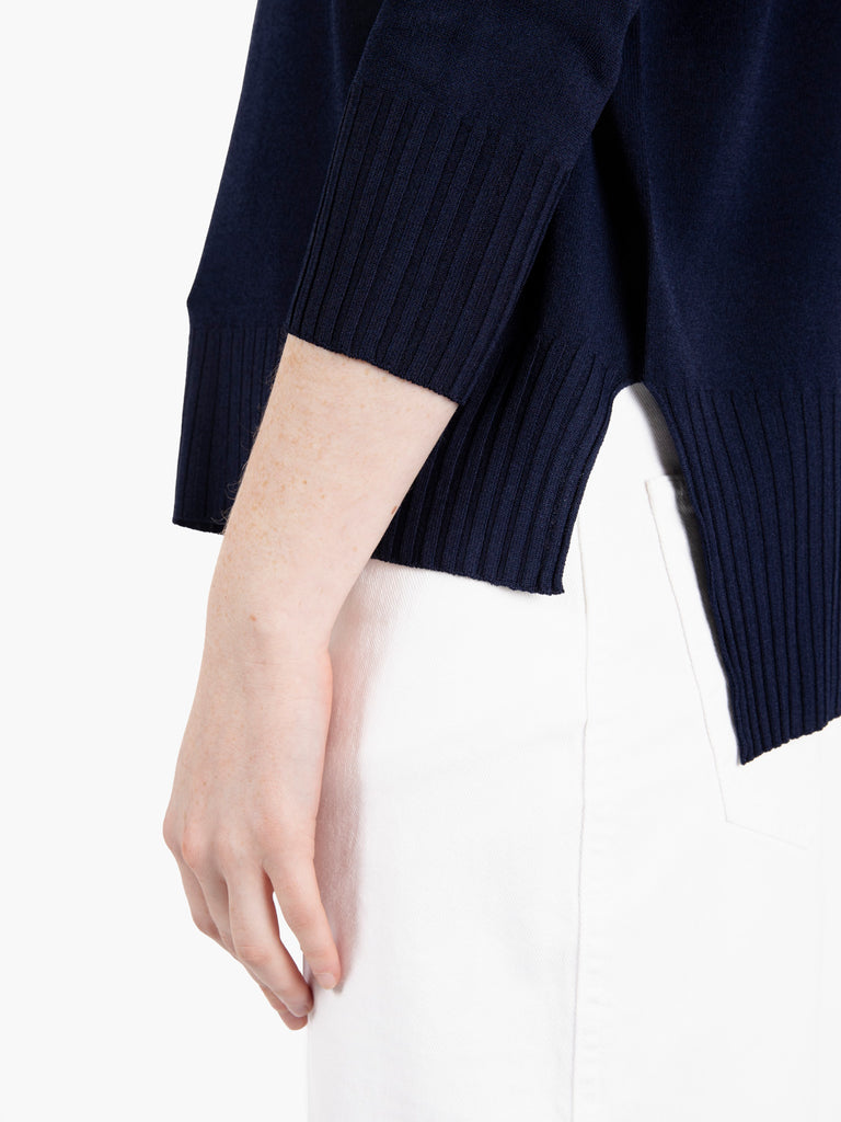 STIMM - Maglione a 3/4 in viscosa blu navy