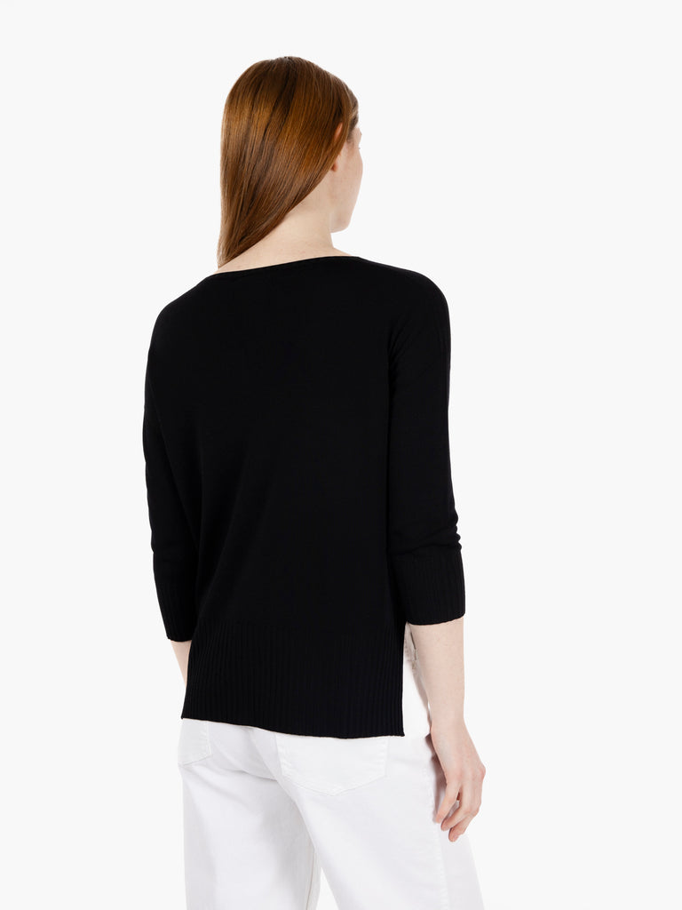STIMM - Maglione a 3/4 in viscosa nero