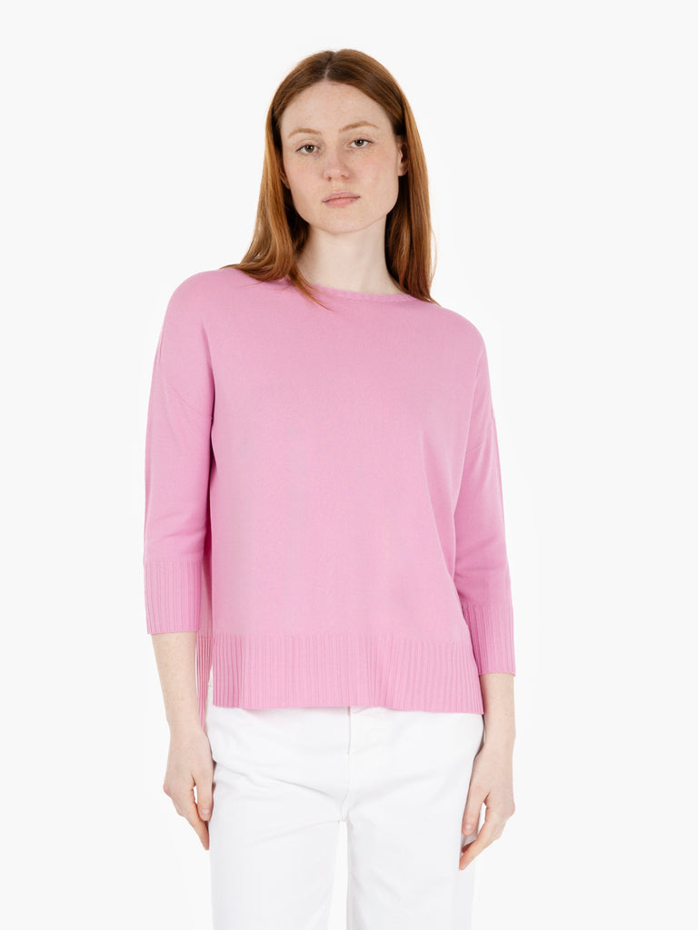 STIMM - Maglione a 3/4 in viscosa rosa intenso