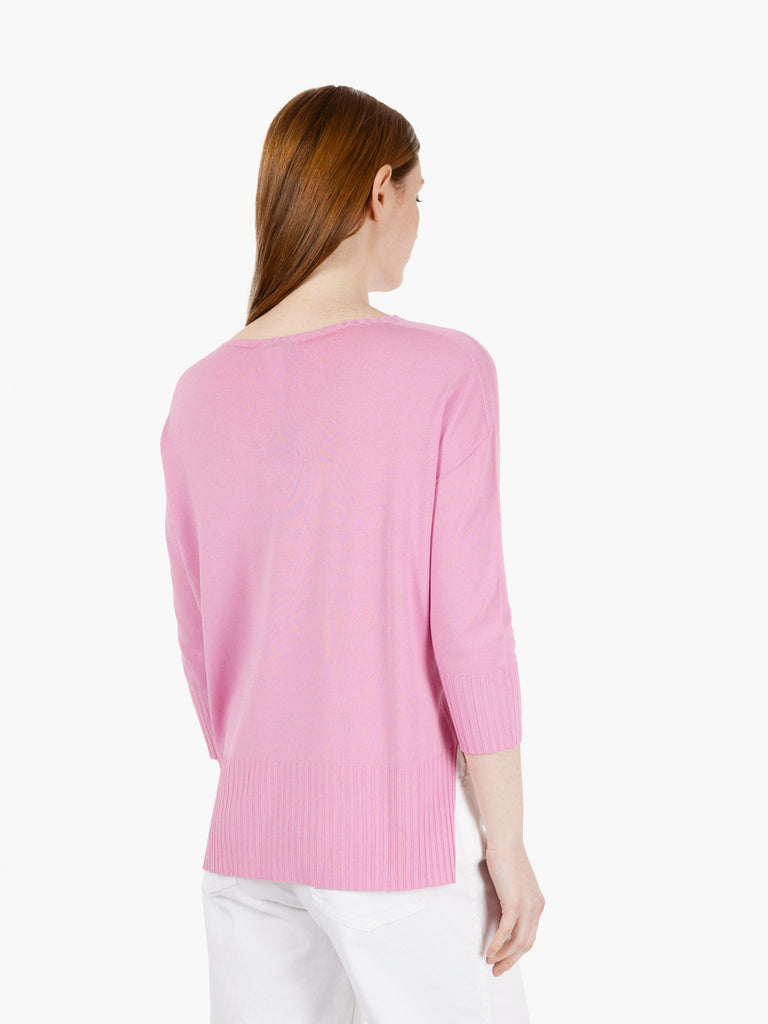 STIMM - Maglione a 3/4 in viscosa rosa intenso