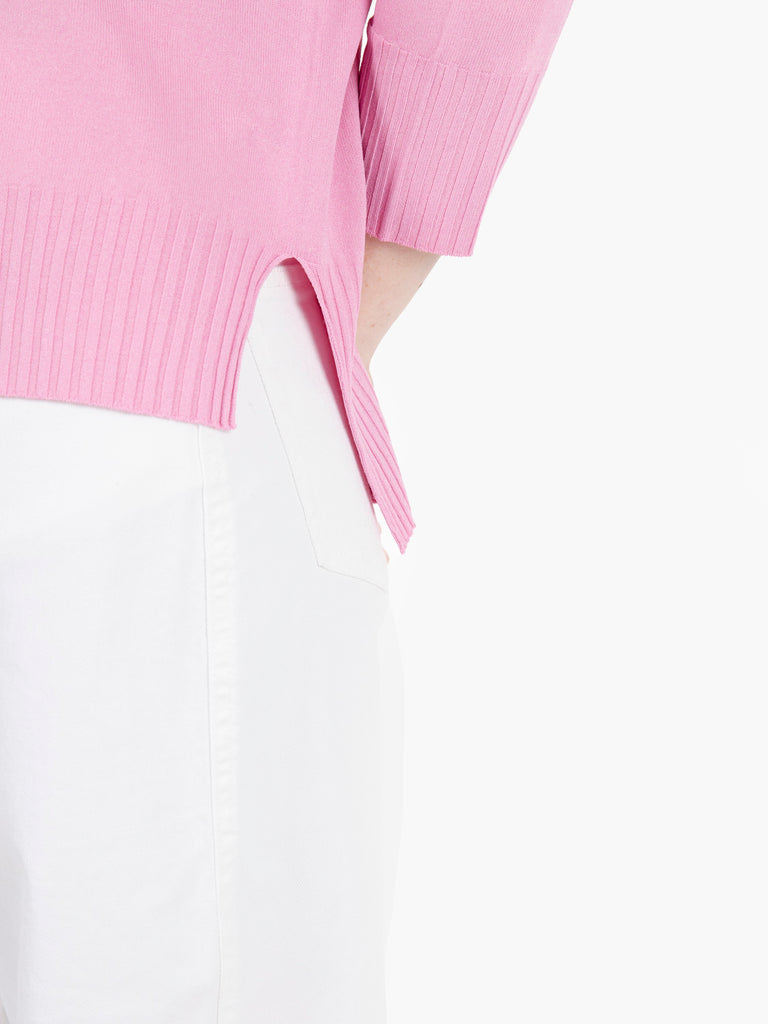 STIMM - Maglione a 3/4 in viscosa rosa intenso