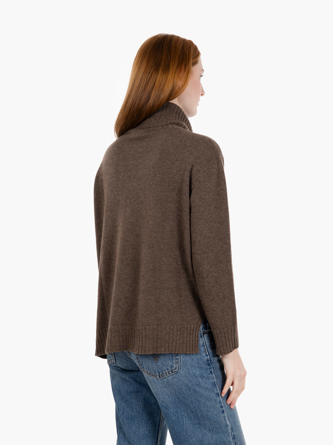Brown turtleneck sweater