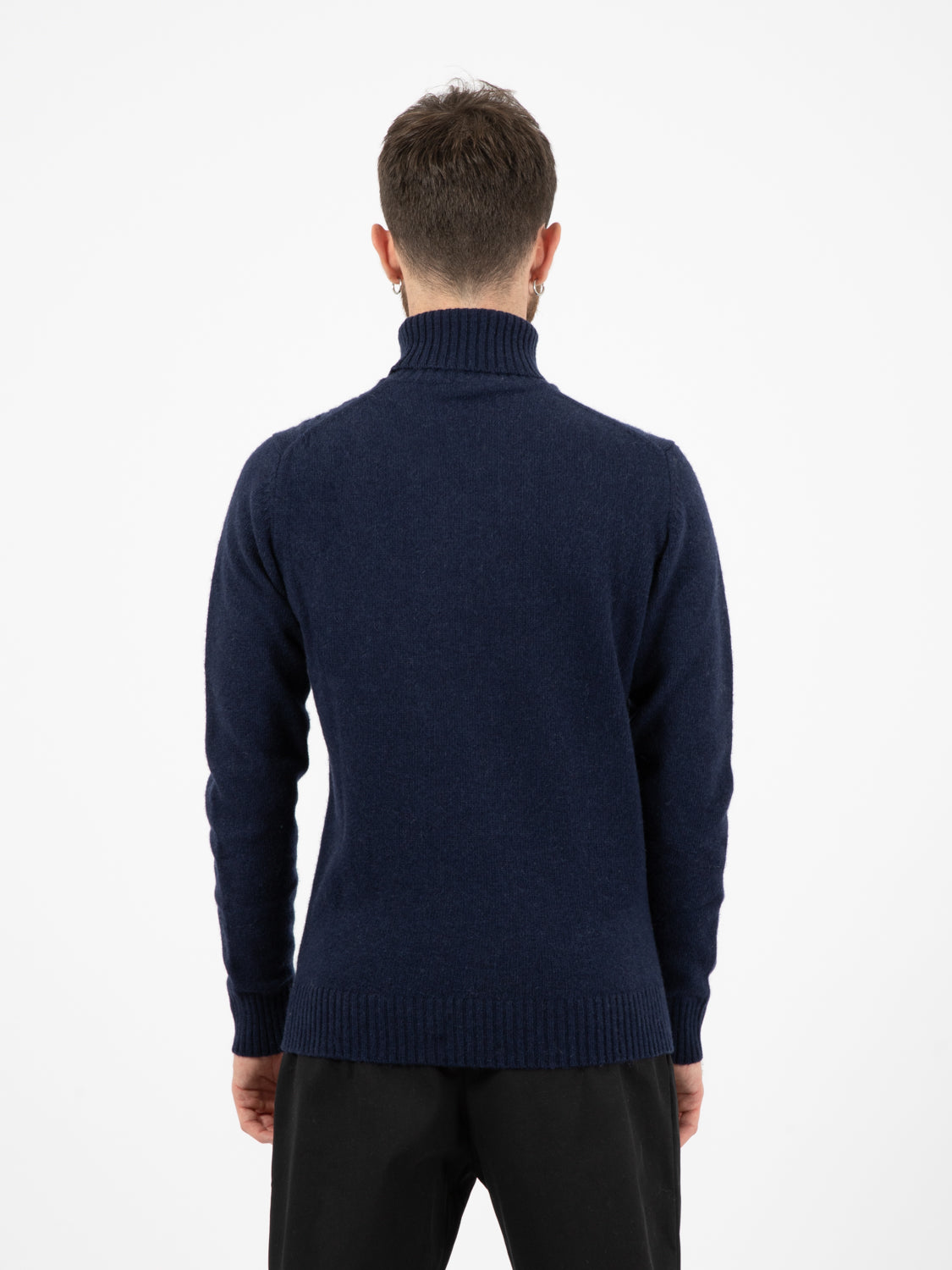 Ink Blue Cable Knit Turtleneck Sweater