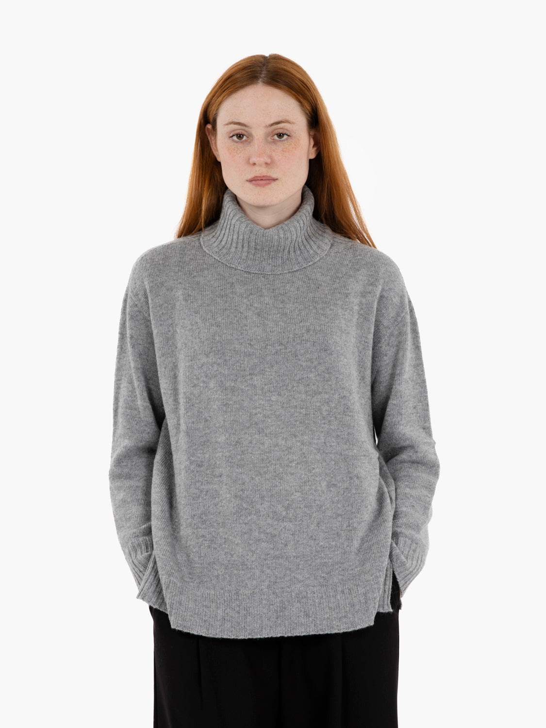 Grey turtleneck sweater