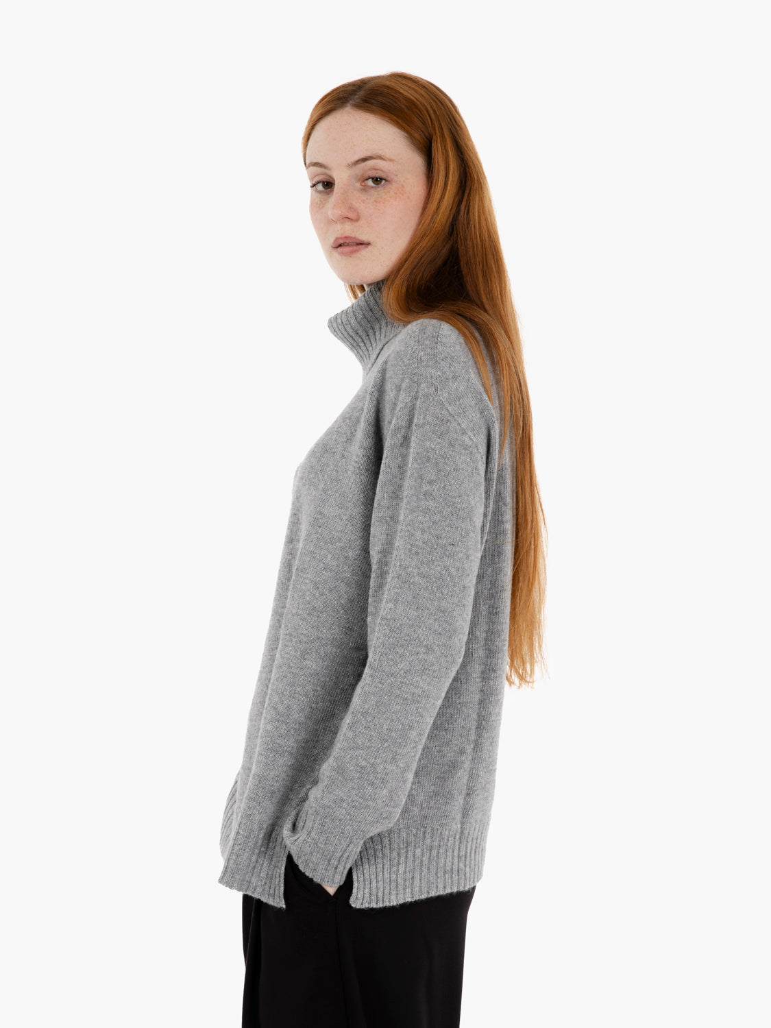 Grey turtleneck sweater