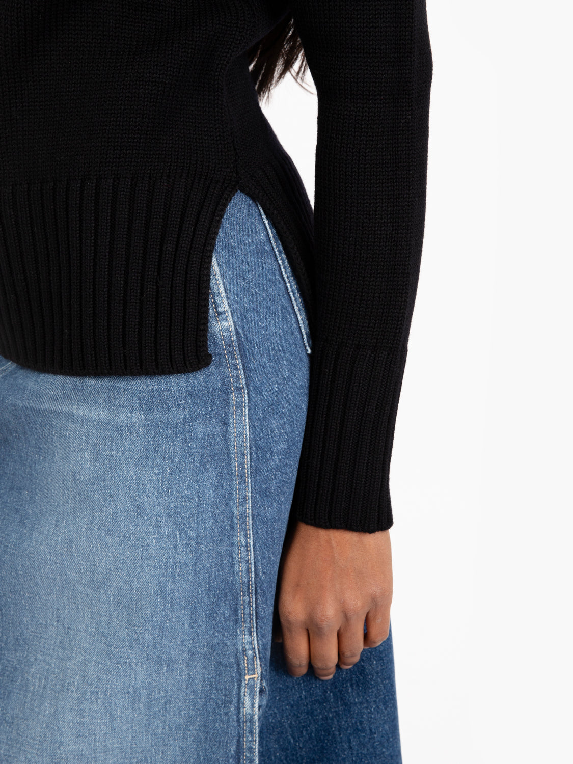 Black turtleneck sweater