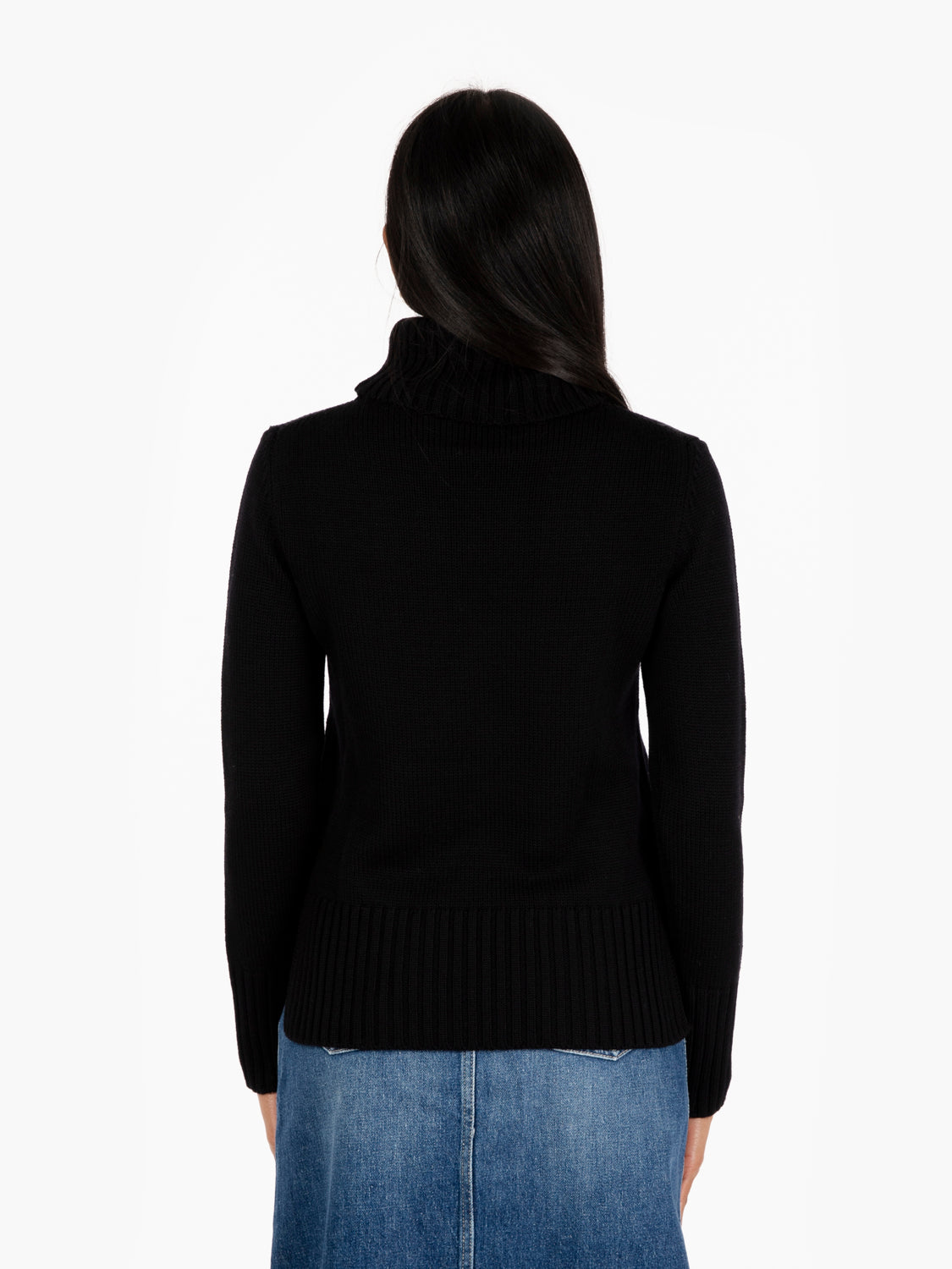 Black turtleneck sweater