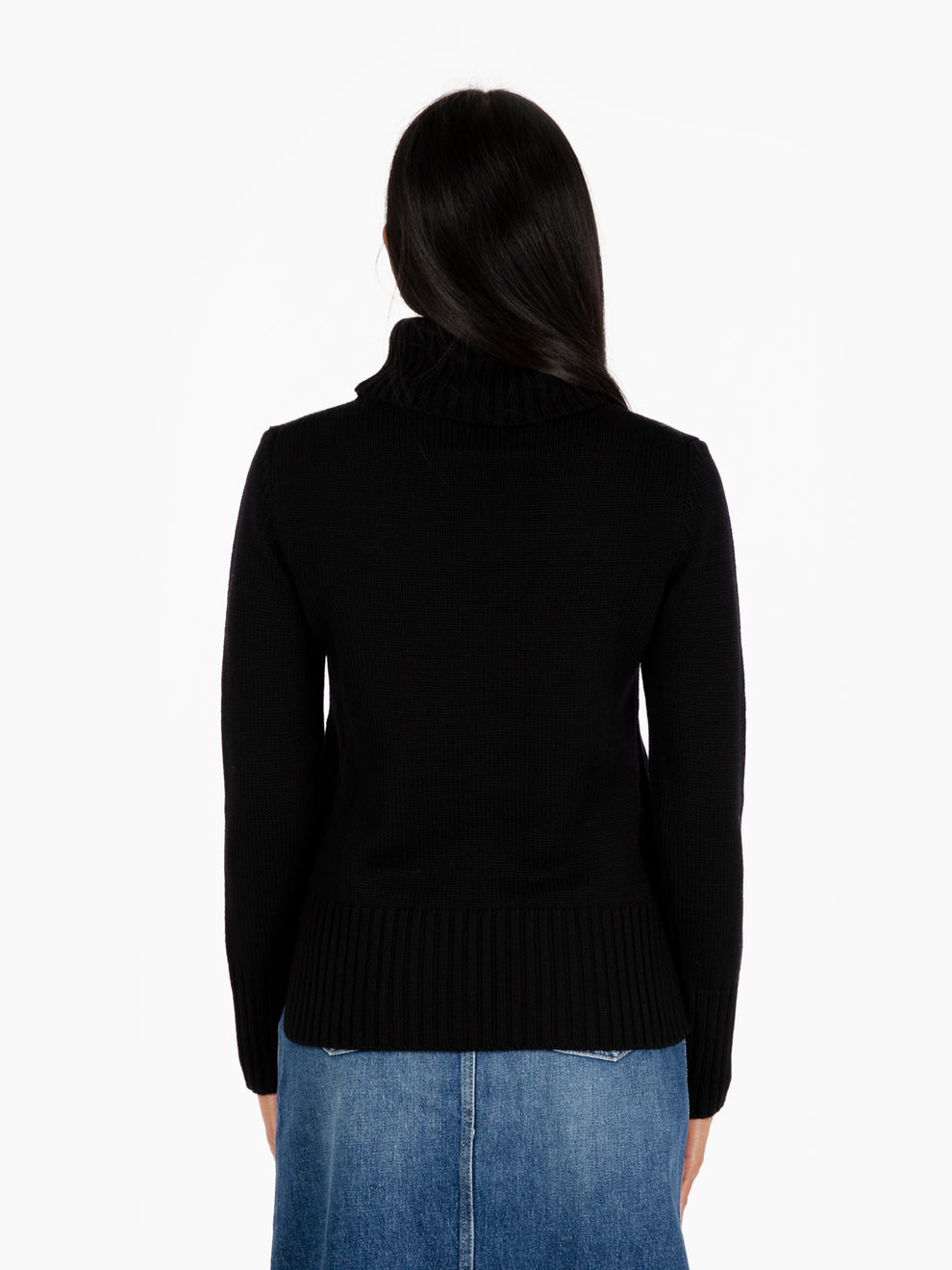 Black turtleneck sweater