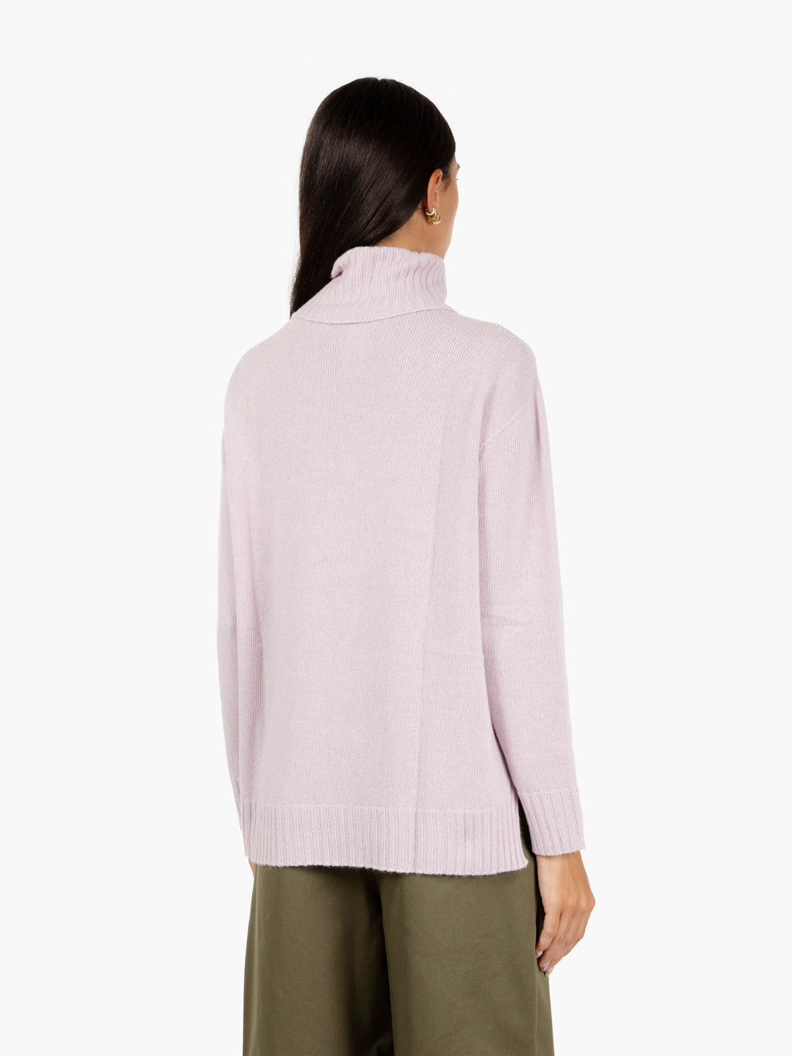 Pink turtleneck sweater