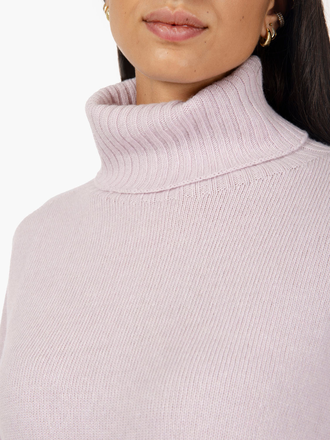 Pink turtleneck sweater
