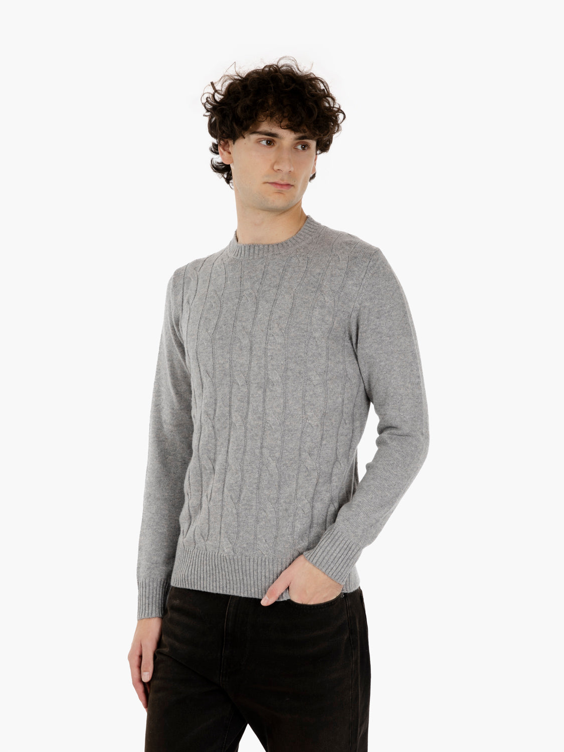 BRAIDED SWEATER IN CASHMERE AND FELT 4209225_102