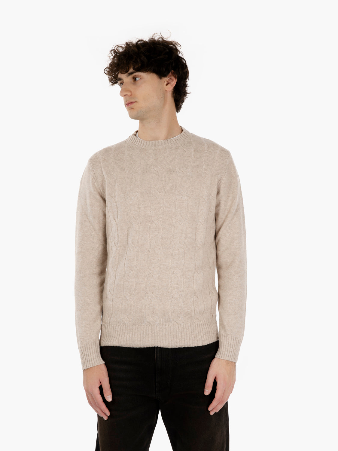 NATURAL CASHMERE BLEND BRAIDED SWEATER 4209225_646