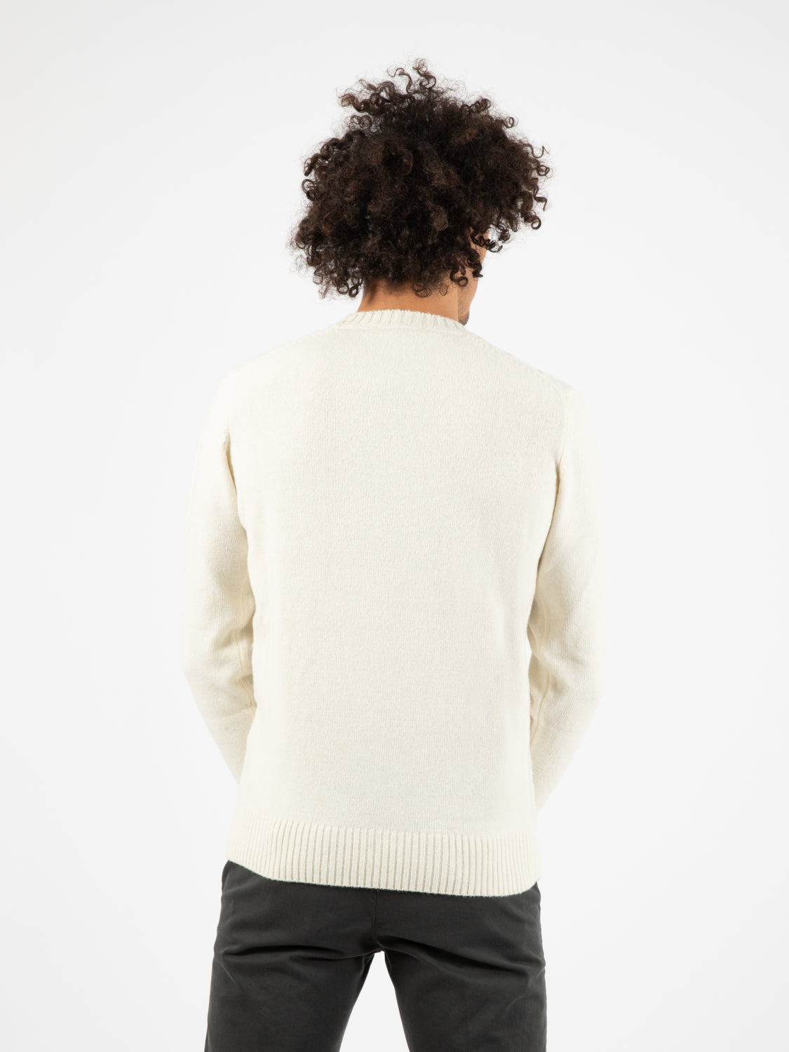 Maglione a trecce panna