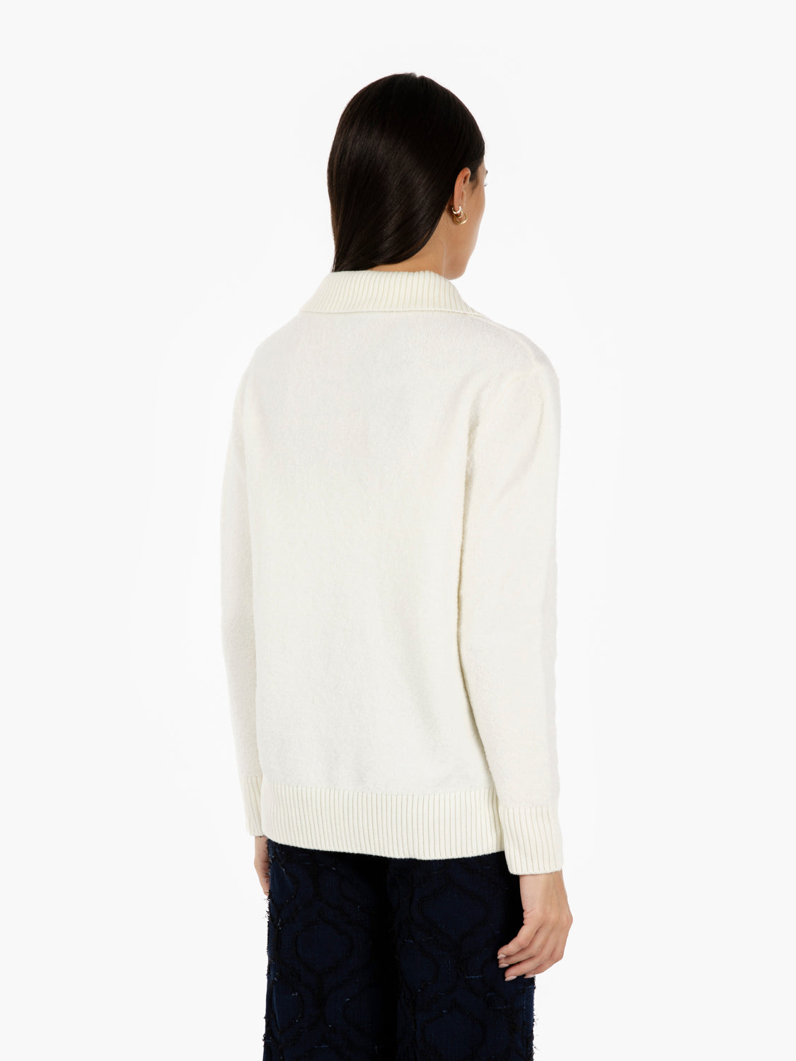 Ecru polo neck sweater