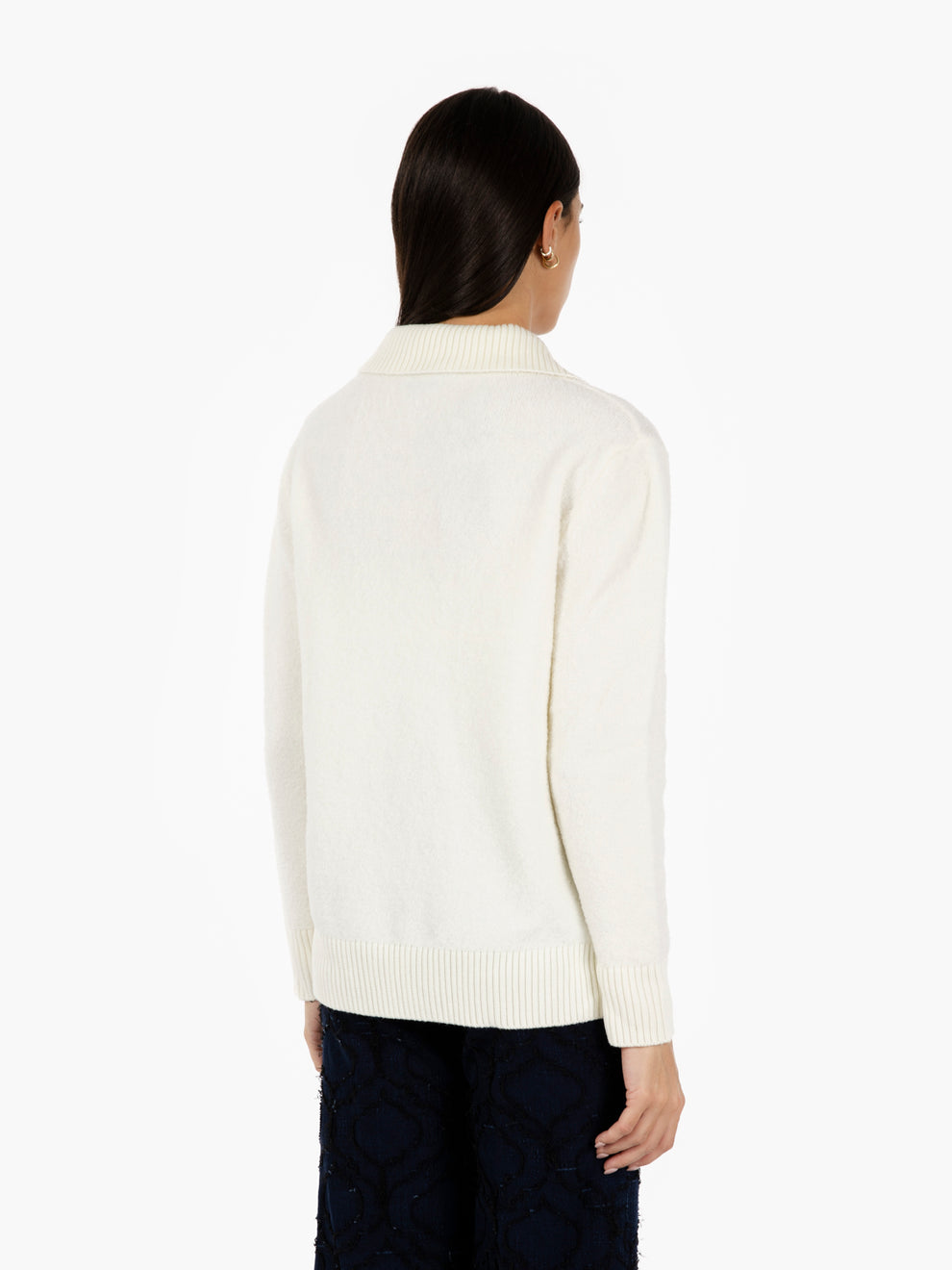 Ecru polo neck sweater
