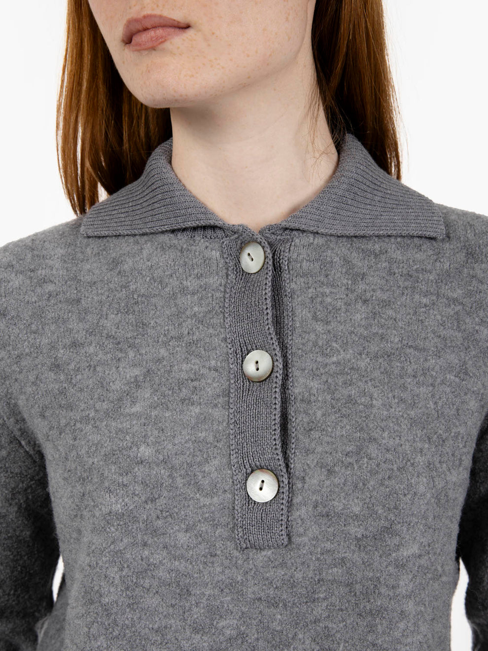 Gray polo neck sweater