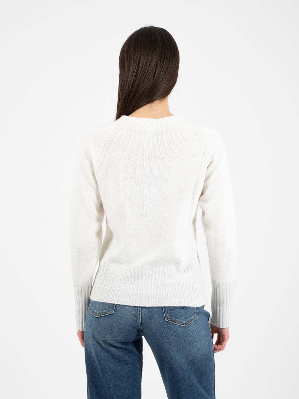 Maglione con dettagli lurex bianco / grigio