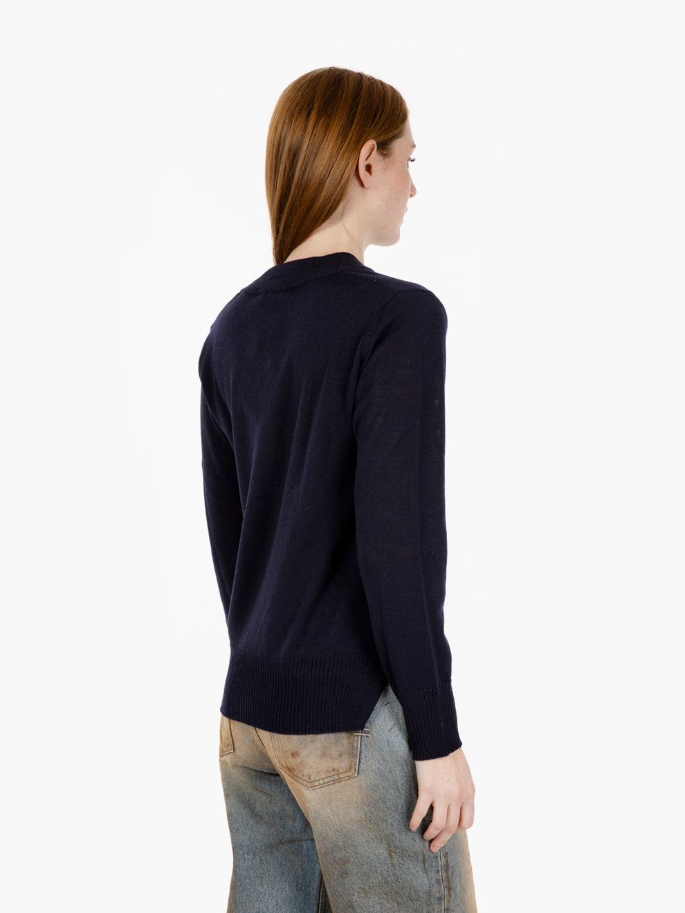 Maglione con dettaglio V blu navy