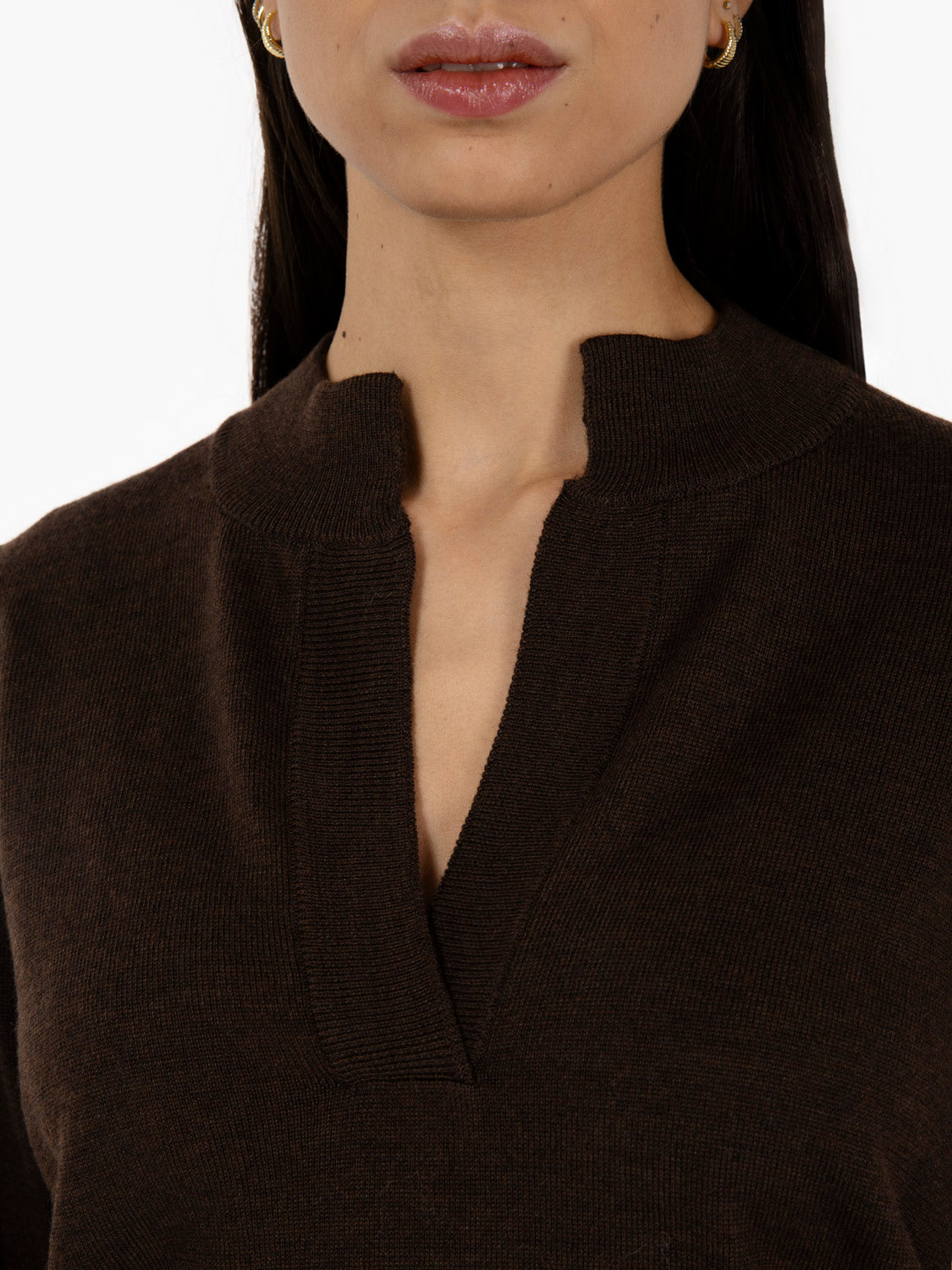 Maglione con dettaglio V moro