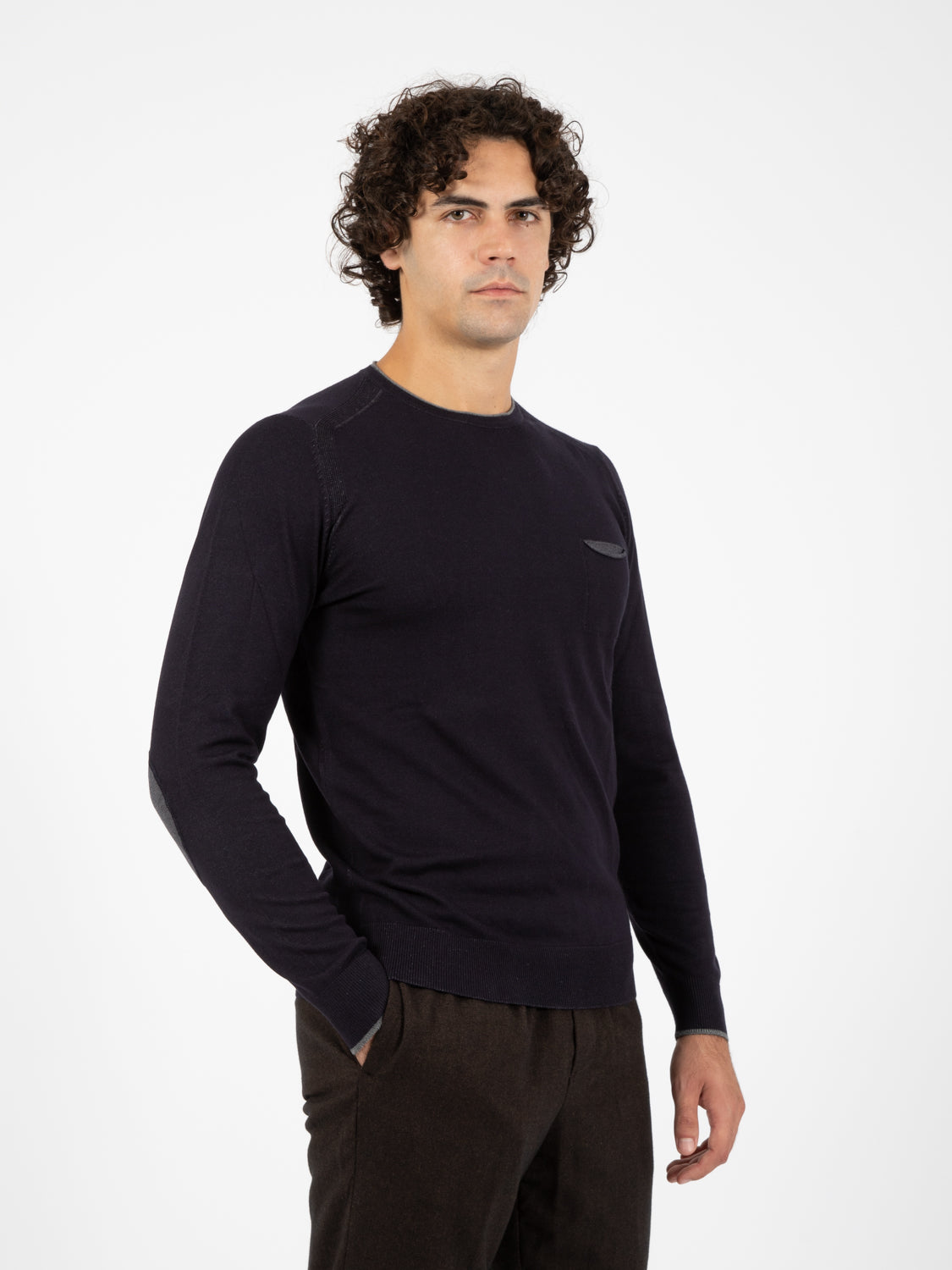 Maglione con patch fashion navy