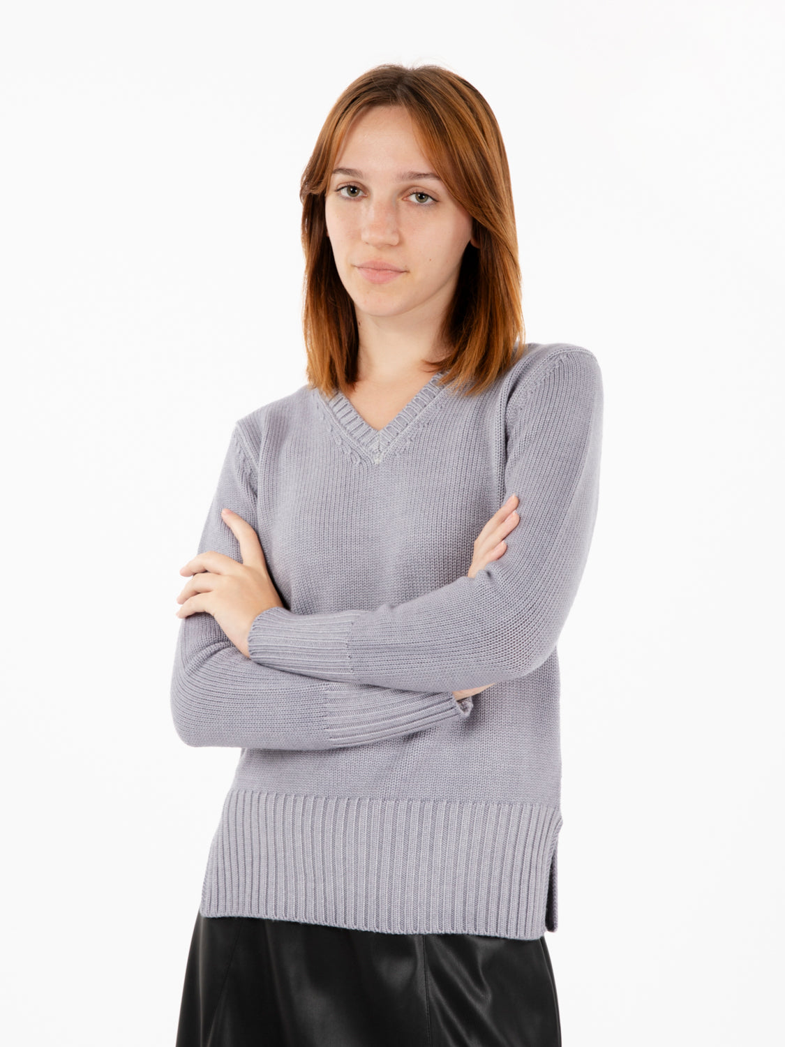 Grey V-Neck Sweater
