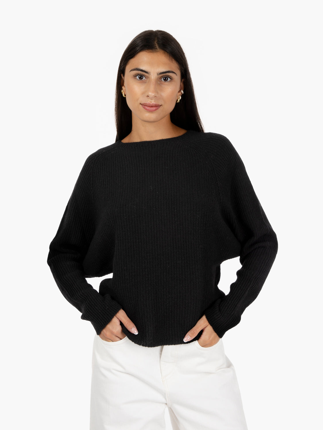 Black crop sweater