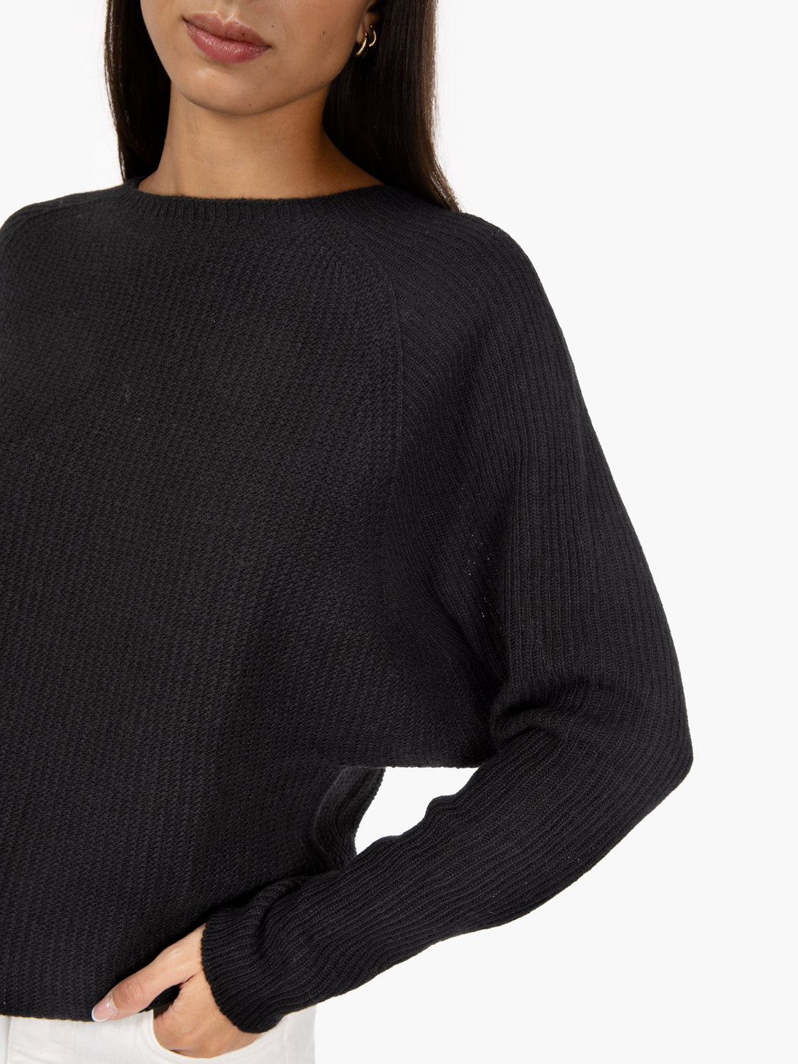 Black crop sweater
