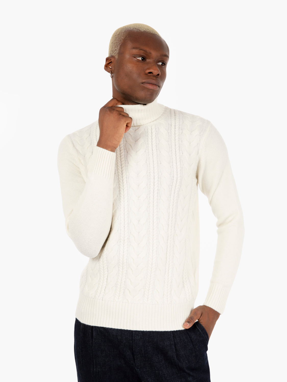 STIMM Maglione dolcevita a trecce panna STIMM - Main Image