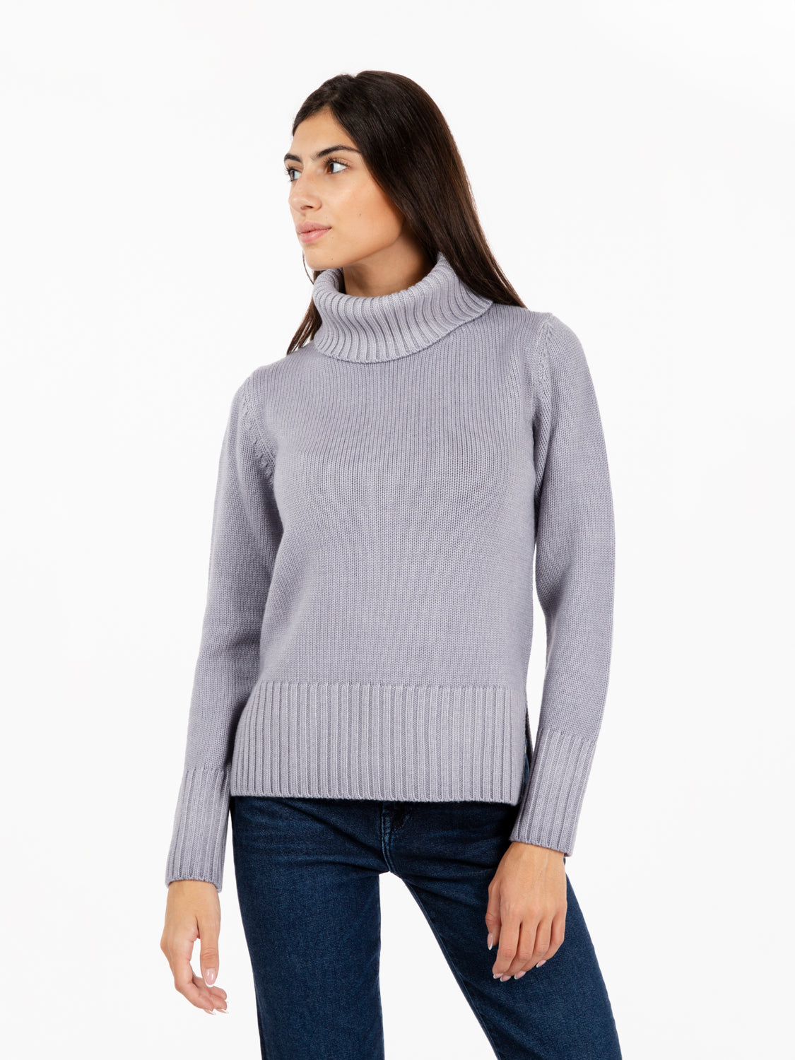 Pearl Grey Turtleneck Sweater