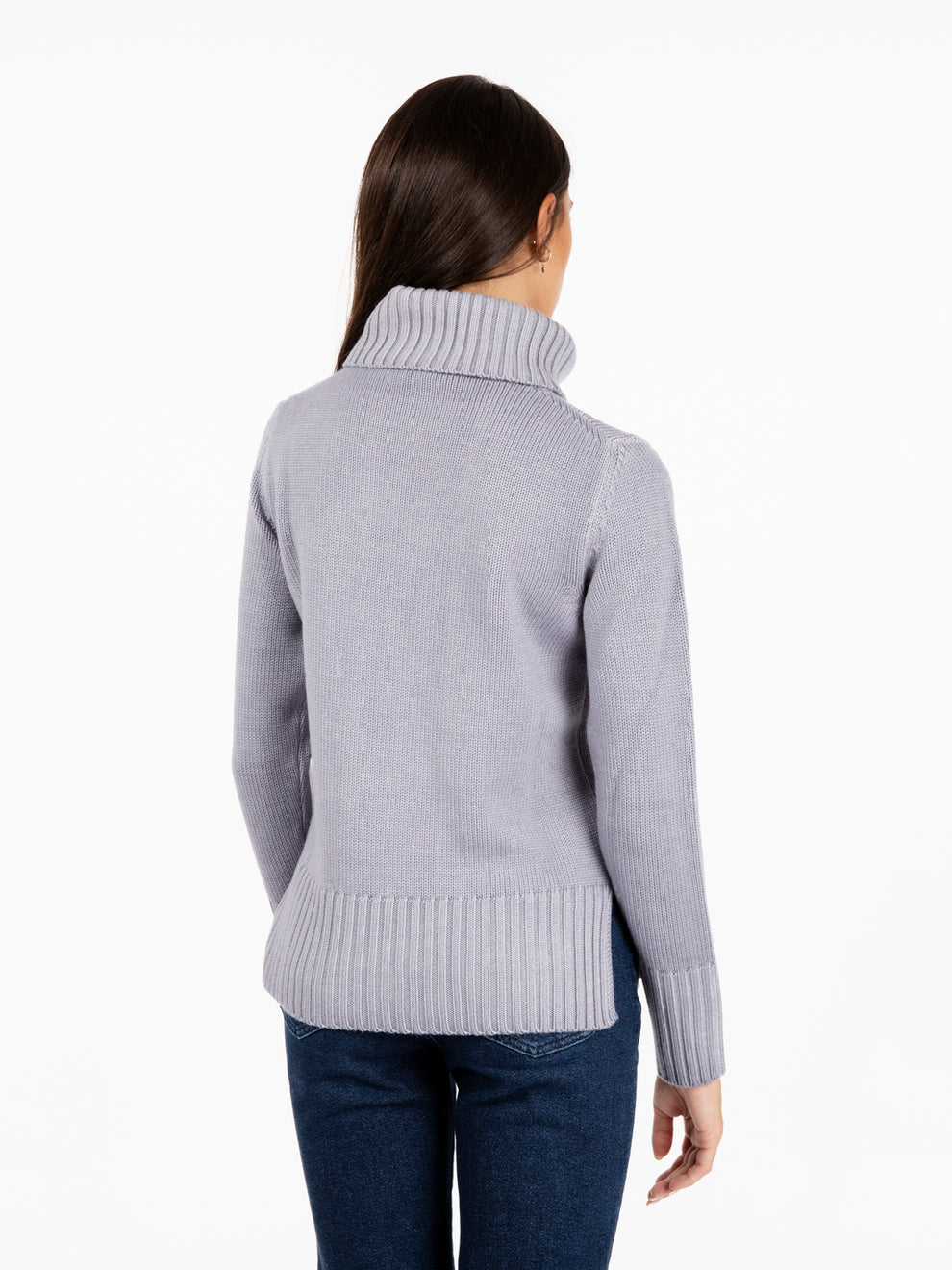 Pearl Grey Turtleneck Sweater