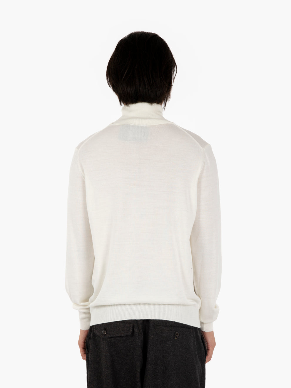 Ecru wool turtleneck sweater