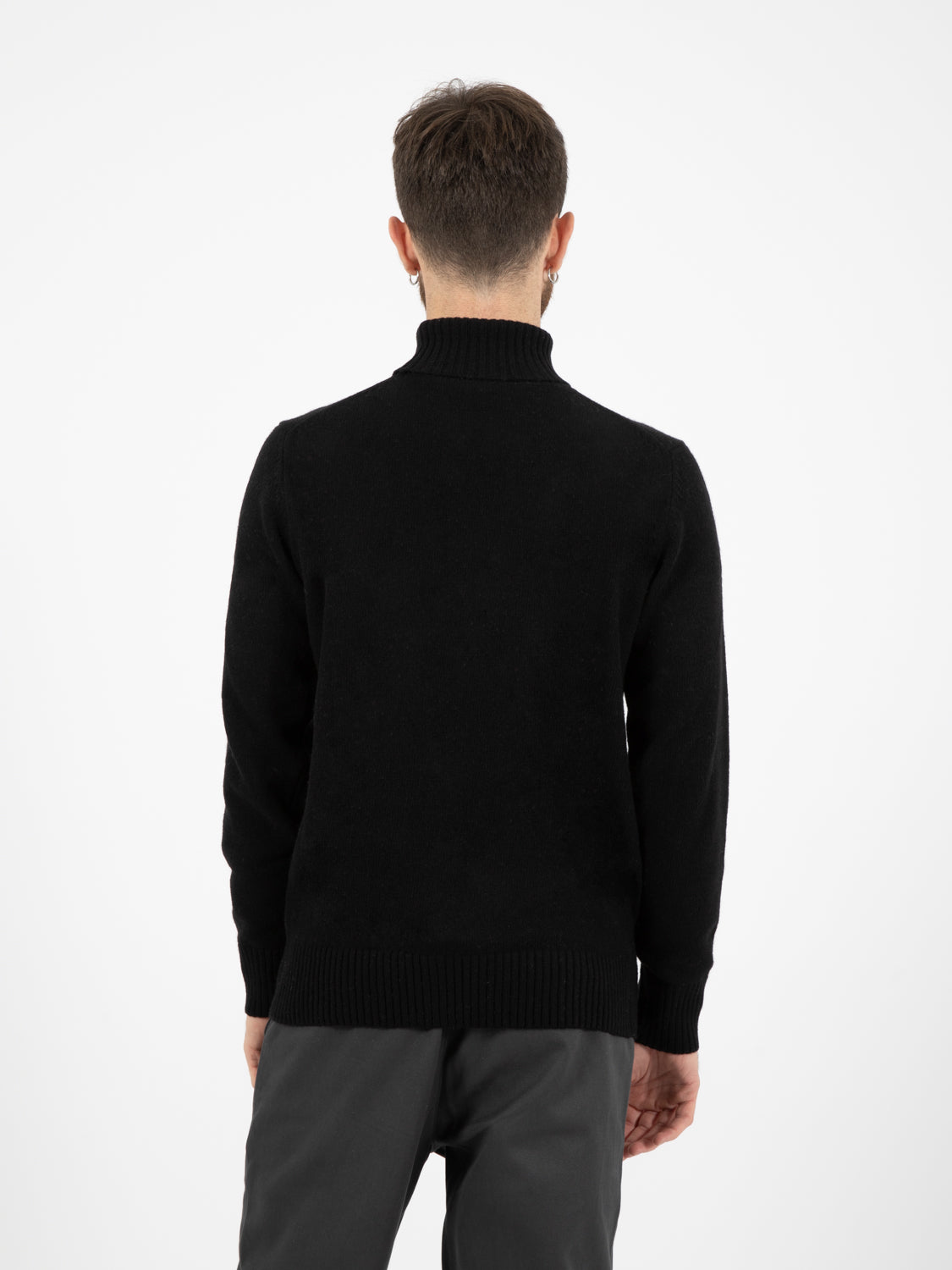 Black Lambswool Turtleneck Sweater
