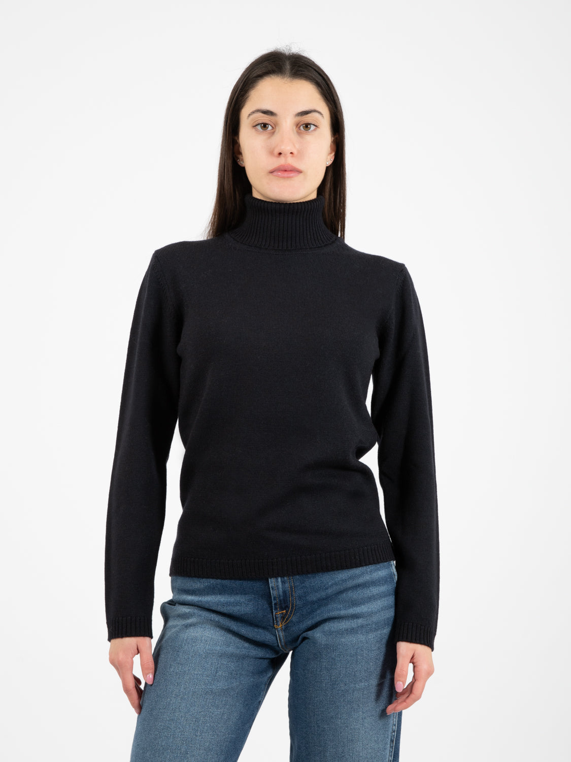 Black turtleneck sweater