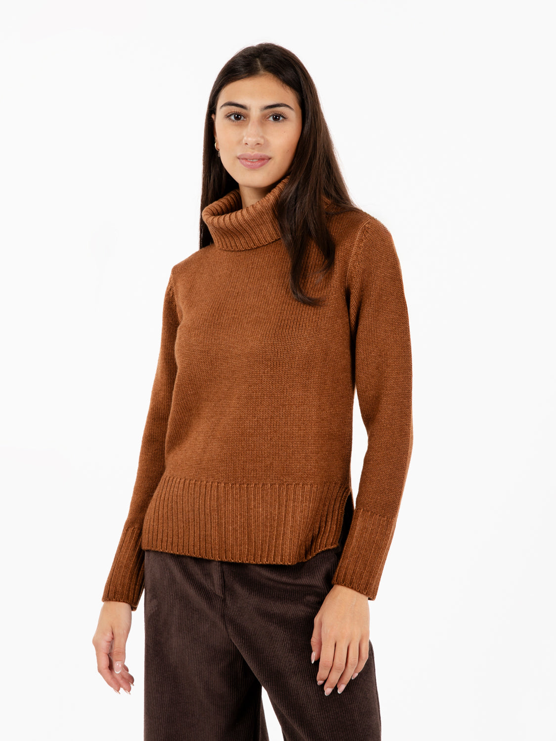 Dark brown turtleneck sweater