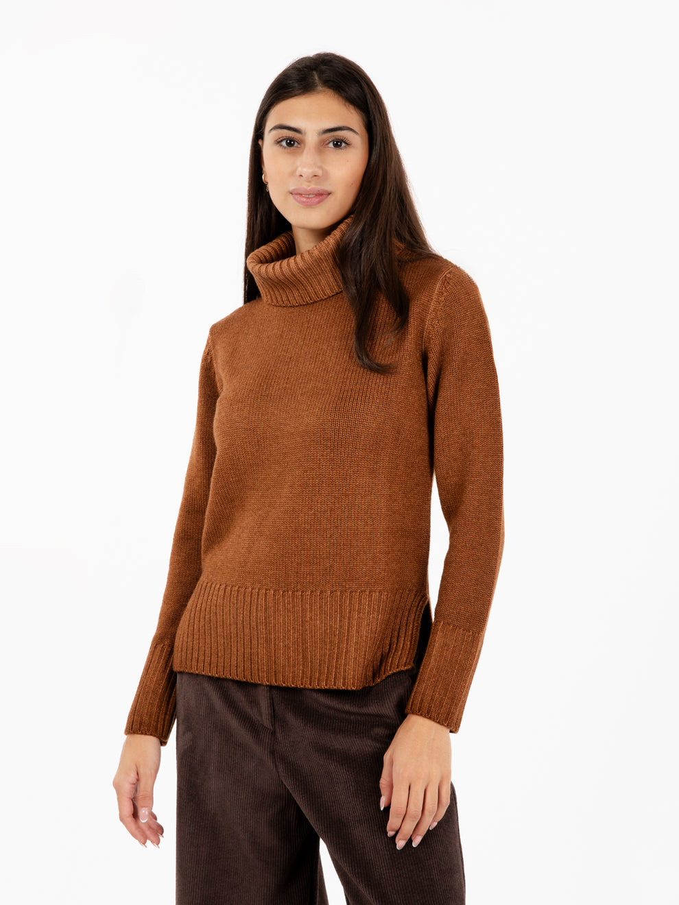 Dark brown turtleneck sweater