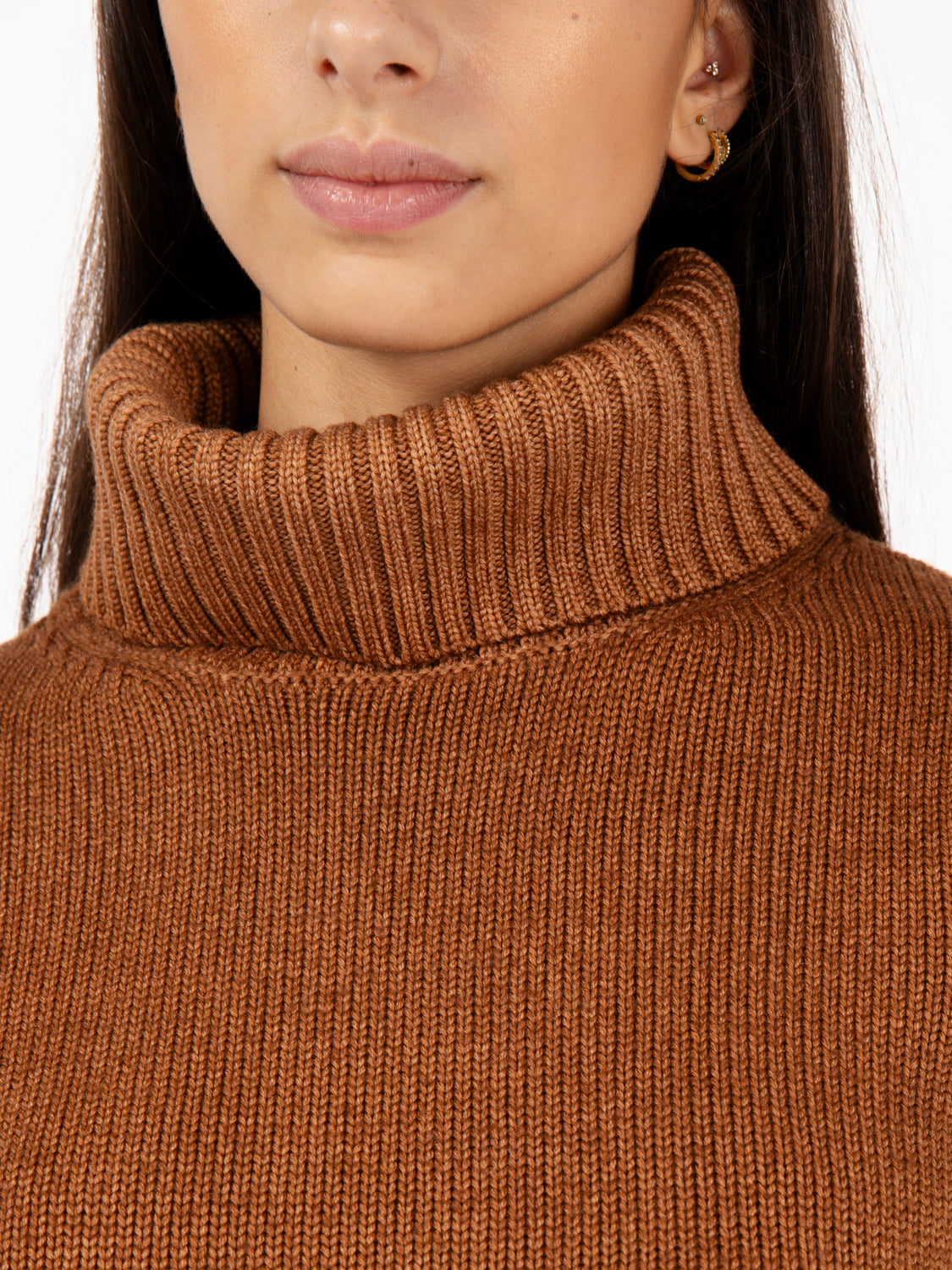 Dark brown turtleneck sweater
