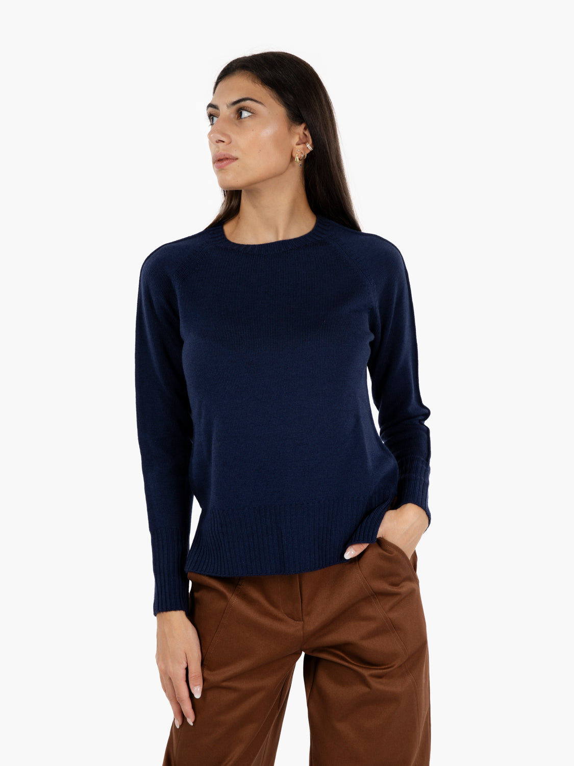 Maglione girocollo blu navy