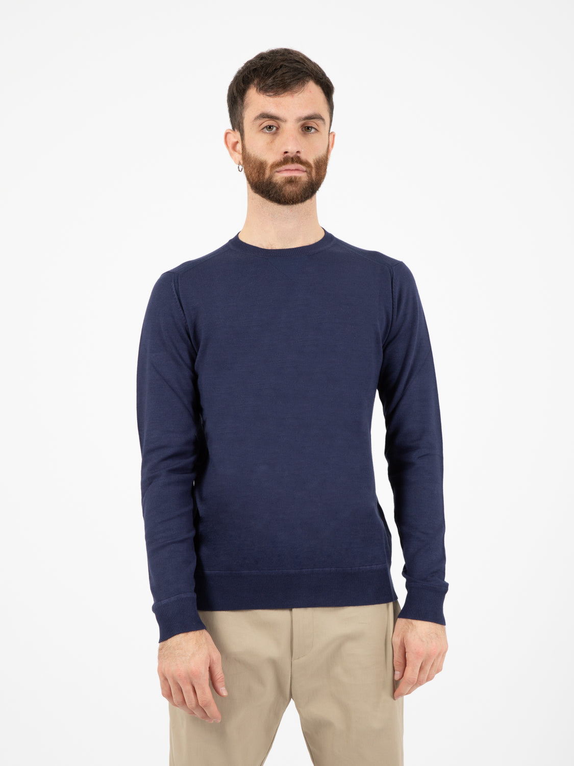 Maglione con toppe fashion cobalto
