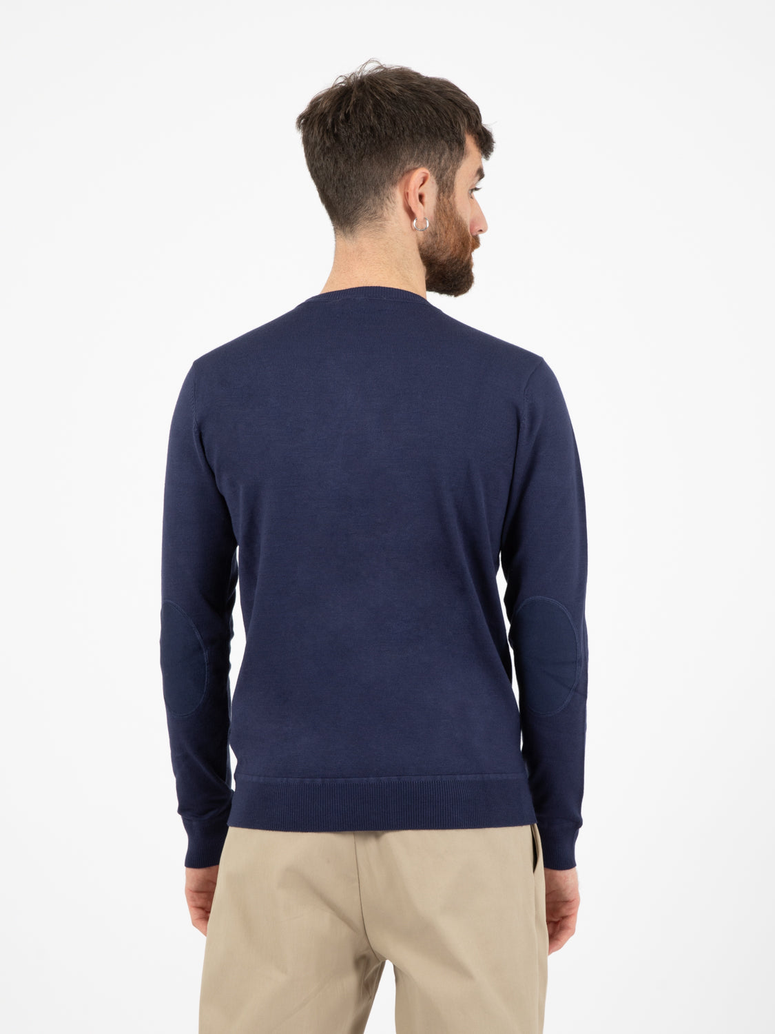 Maglione con toppe fashion cobalto