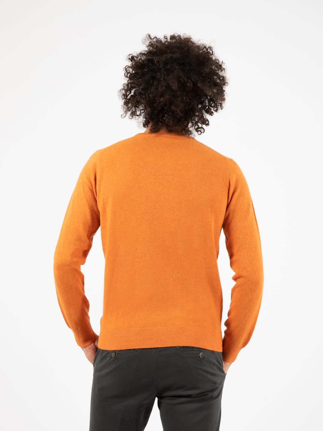 Maglione girocollo cachemire blend zucca