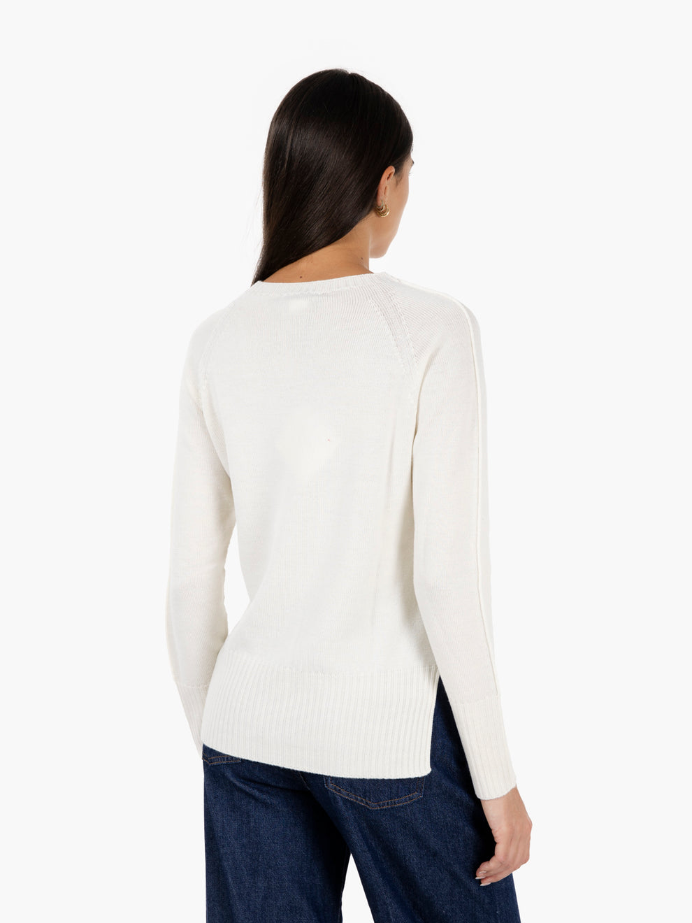 Maglione girocollo ecru