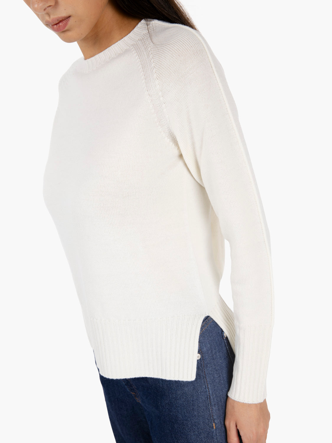 Maglione girocollo ecru