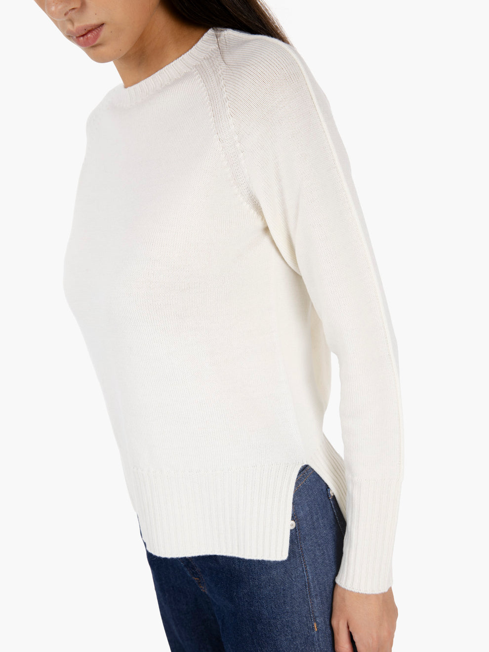 Maglione girocollo ecru