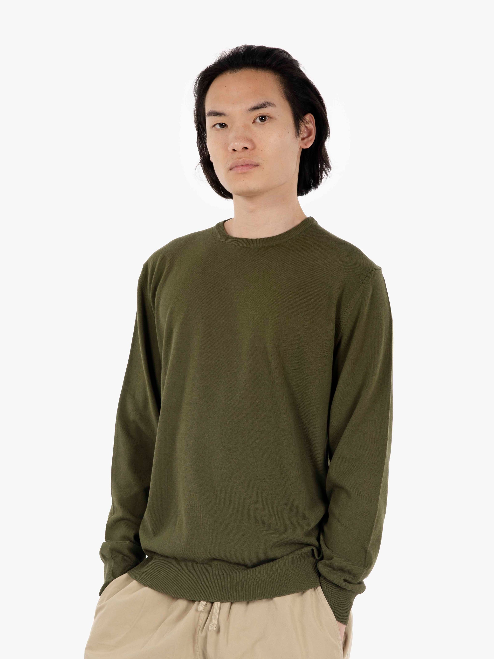Maglione girocollo in cotone militare